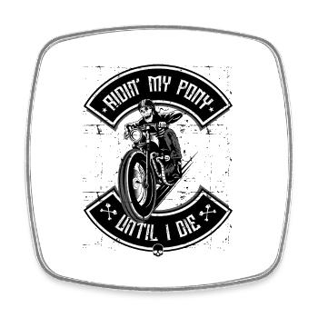 MOTORCYCLE BIKER CHOPPER - Square fridge magnet - white - Front