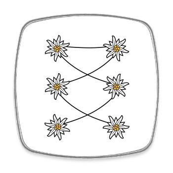 Dirndl Schuerze Edelweiss - Viereckiger Kühlschrankmagnet - Weiß - Vorne