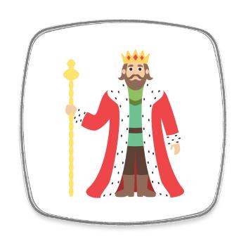 king - Square fridge magnet - white - Front
