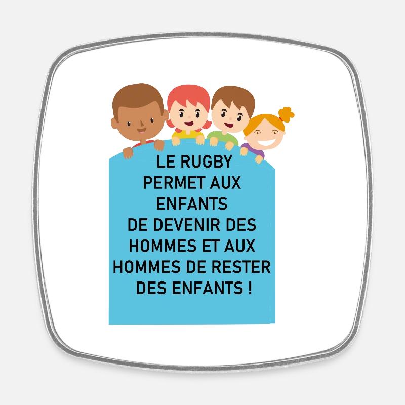 le rugby - Magnet carré - blanc