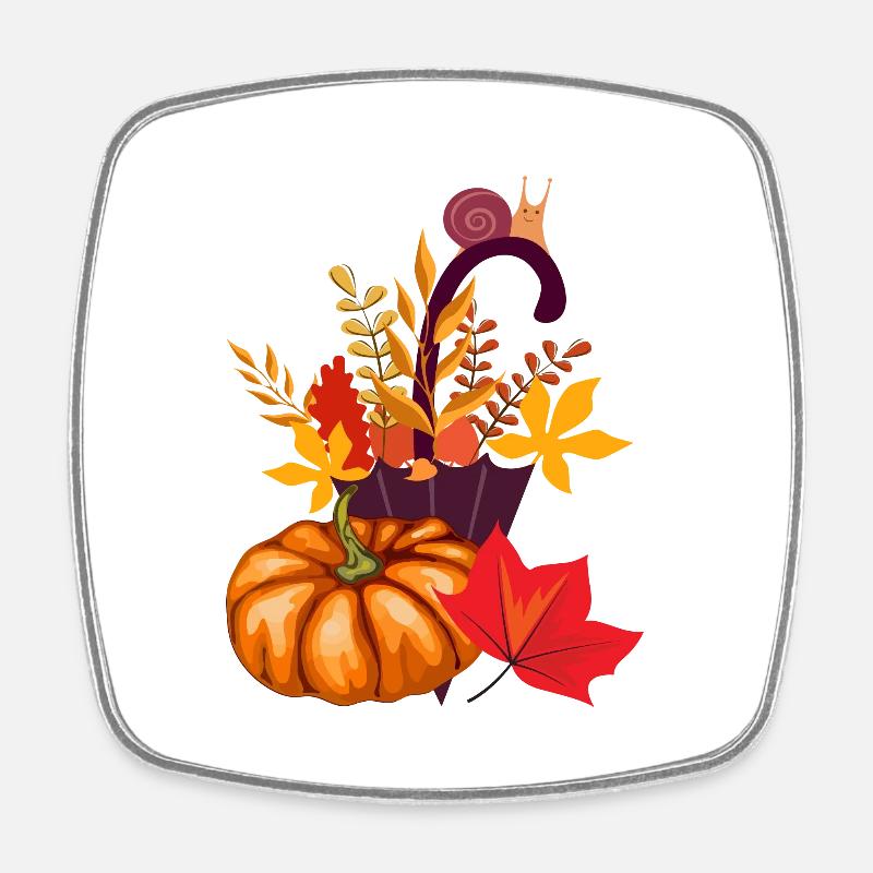 Autumn Pumpkin Gift - Square fridge magnet - white