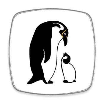Pinguin - Viereckiger Kühlschrankmagnet - Weiß - Vorne