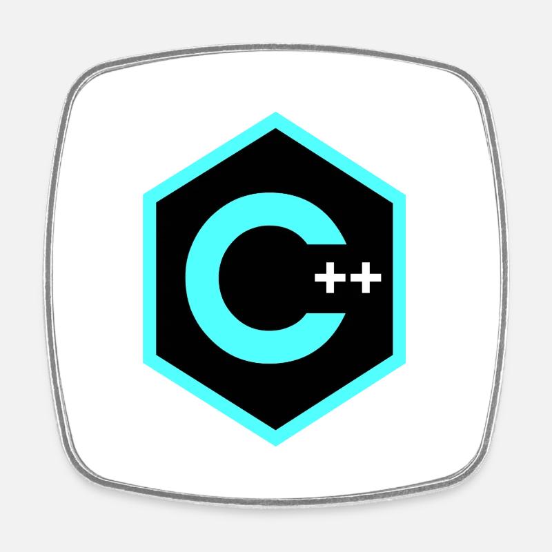 C++ - Square fridge magnet - white