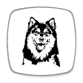 Chien LAPPHUND FINLANDAIS Wilsigns - Magnet carré - blanc - Devant