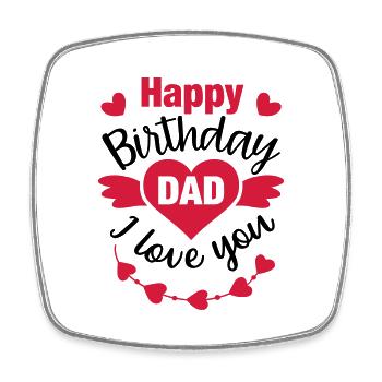 Dad birthday gift congratulations daughter son - Square fridge magnet - white - Front