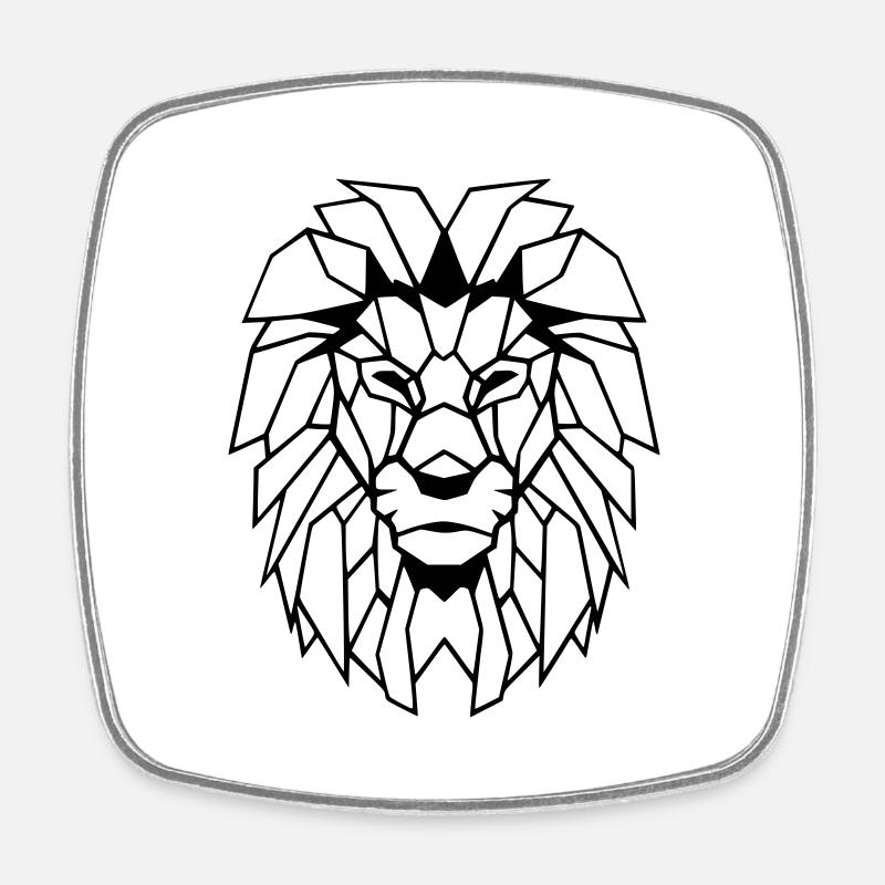 Dessin de polygone de lion - Magnet carré - blanc