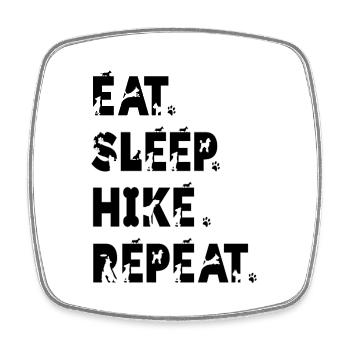 EAT SLEEP HIKE REPEAT I Randonnée avec un cadeau de chien - Magnet carré - blanc - Devant