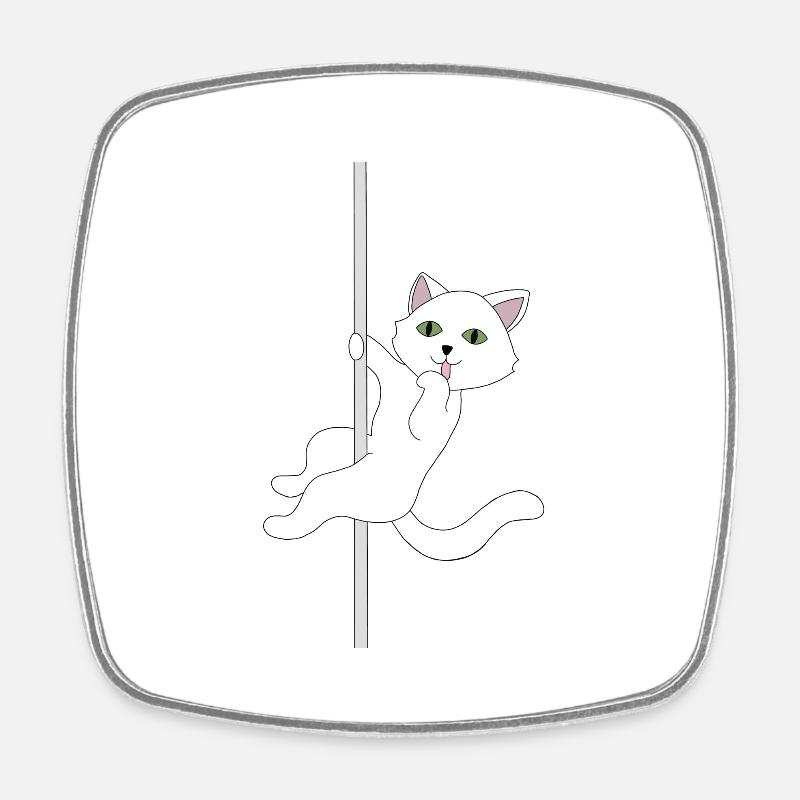 Danse de poteau de chat - Magnet carré - blanc