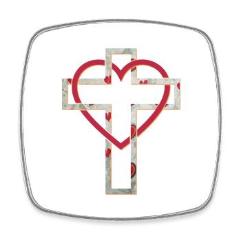 kreuz 6 e 235 - Viereckiger Kühlschrankmagnet - Weiß - Vorne