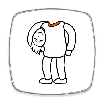 Head under the arm - Square fridge magnet - white - Front
