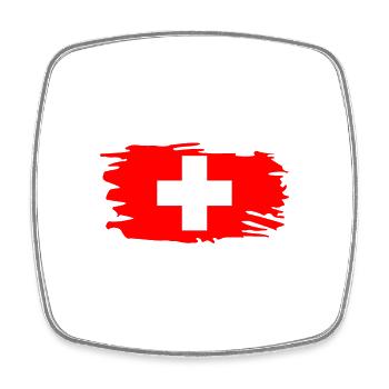 Schweiz Flagge Urlaub Kreuz Spruch Schweizer - Viereckiger Kühlschrankmagnet - Weiß - Vorne