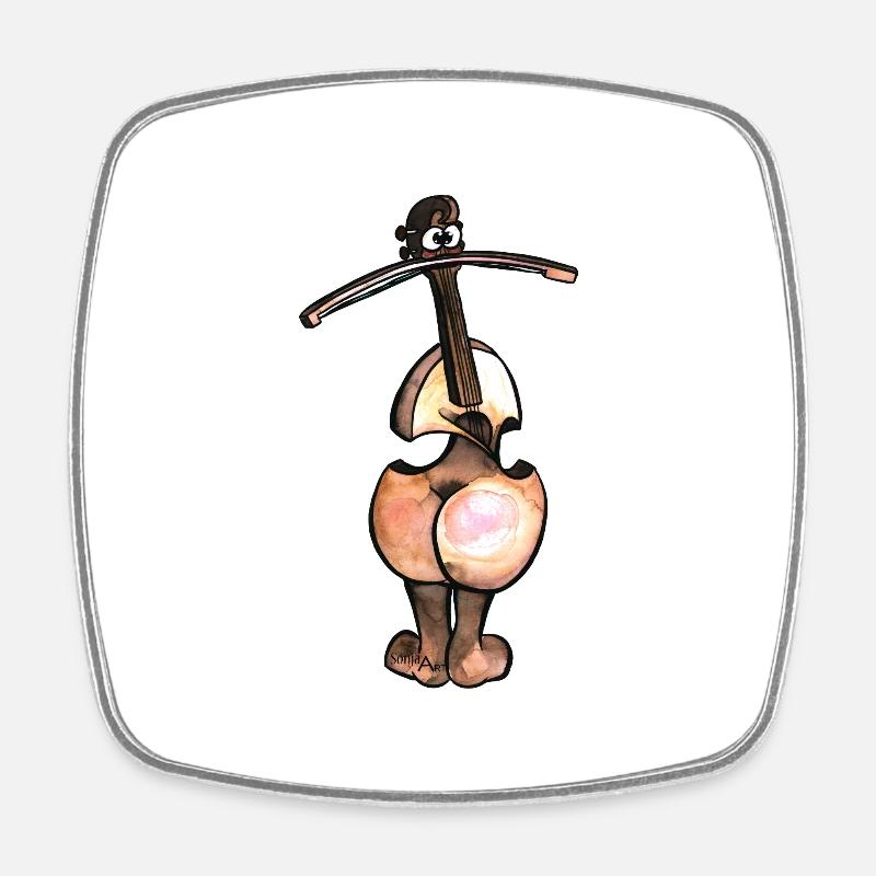 Butt violin without writing - Square fridge magnet - white