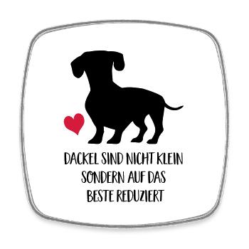 dackel sind nicht klein - Viereckiger Kühlschrankmagnet - Weiß - Vorne