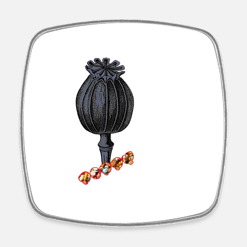 Poppy - Square fridge magnet - white