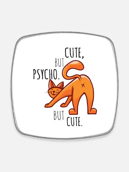 Cat Gift Funny Saying - Square fridge magnet - white