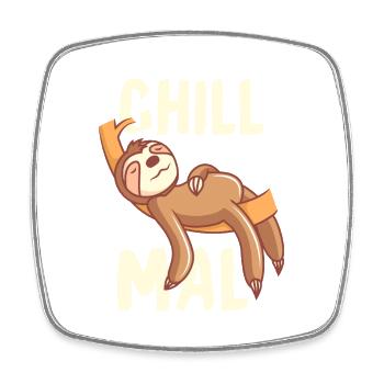 Chill paresseux cadeau relaxant et rafraîchissant - Magnet carré - blanc - Devant