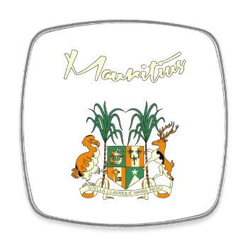 Mauritius - Viereckiger Kühlschrankmagnet - Weiß - Vorne