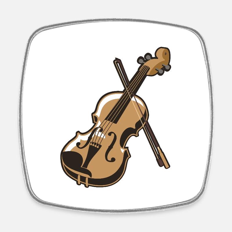 Violon violon - Magnet carré - blanc