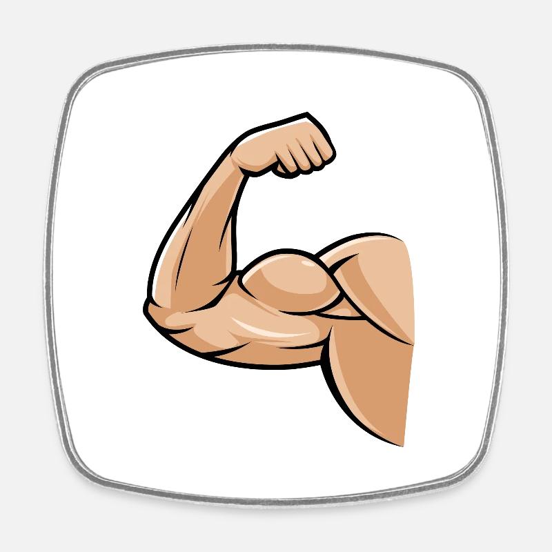 biceps muscle - Magnet carré - blanc
