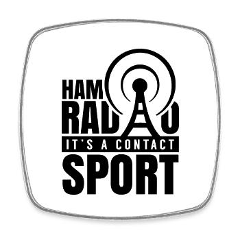 Amateurfunk Es Ist Ein Kontaktsport Amateurfunker - Viereckiger Kühlschrankmagnet - Weiß - Vorne