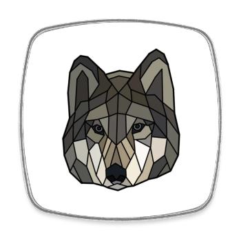 Wolf blanko - Viereckiger Kühlschrankmagnet - Weiß - Vorne