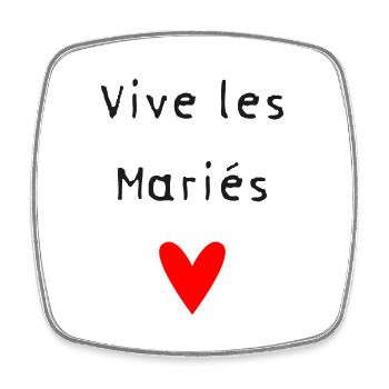 ES LEBE DIE EHE. JUST MARRIED. VALENTINSTAG - Viereckiger Kühlschrankmagnet - Weiß - Vorne