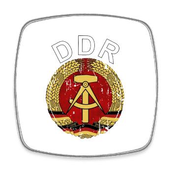 DDR Logo Retro - Viereckiger Kühlschrankmagnet - Weiß - Vorne