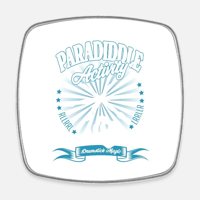 Paradiddle Activity - Drumstick Magic petrol - Magnet carré - blanc