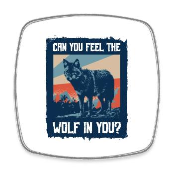 Wolf Werewolf - Square fridge magnet - white - Front