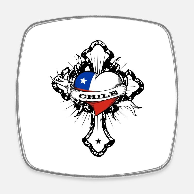 Chile - Square fridge magnet - white