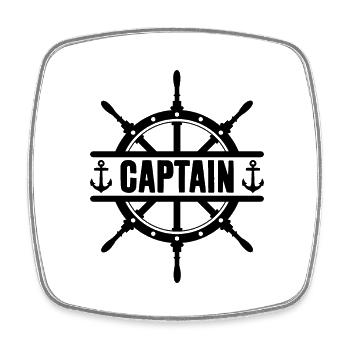 CAPTAIN KAPITÄN - Square fridge magnet - white - Front