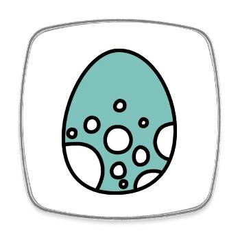 Dino Egg Baby - Square fridge magnet - white - Front