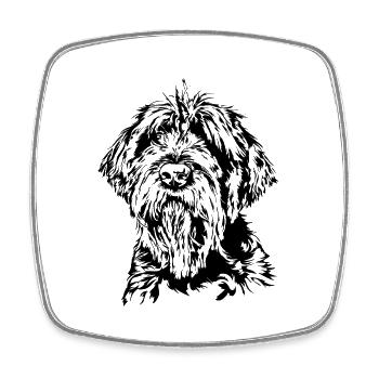 GRIFFON KORTHALS Portrait Chiens de chasse Chiens Wilsigns - Magnet carré - blanc - Devant