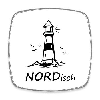 NORDisch - Viereckiger Kühlschrankmagnet - Weiß - Vorne