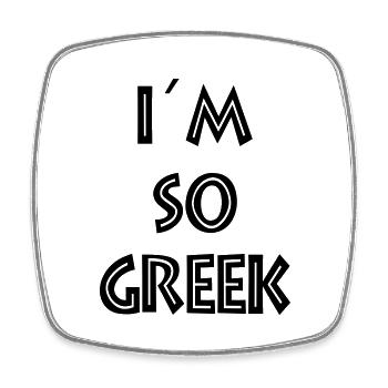 i'm so greek - Square fridge magnet - white - Front
