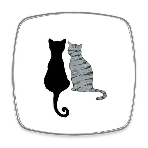 Chats noir et gris - Magnet carré