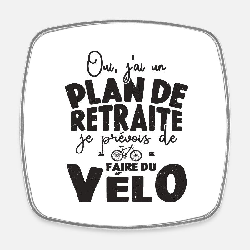 Plan De Retraite Cycliste Retraité Cyclisme Vélo - Magnet carré - blanc