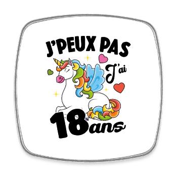 Je Peux Pas J'ai 18 Ans Anniversaire Cadeau - Magnet carré - blanc - Devant