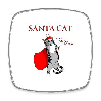 Santa Cat, the Christmas cat - Square fridge magnet - white - Front