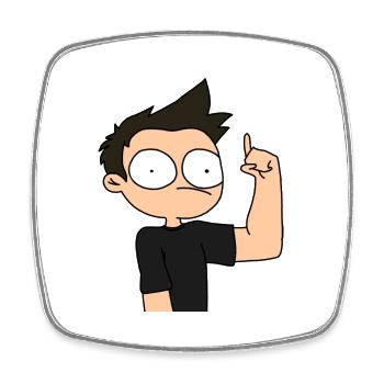 Chiby marv finger raised - Square fridge magnet - white - Front