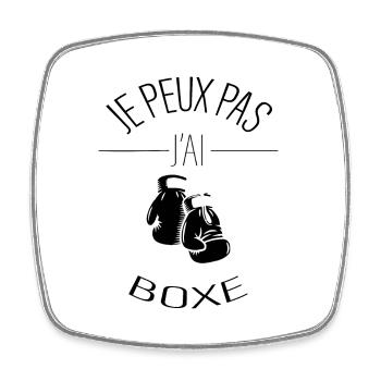j'peux pas j'ai boxe - Magnet carré - blanc - Devant