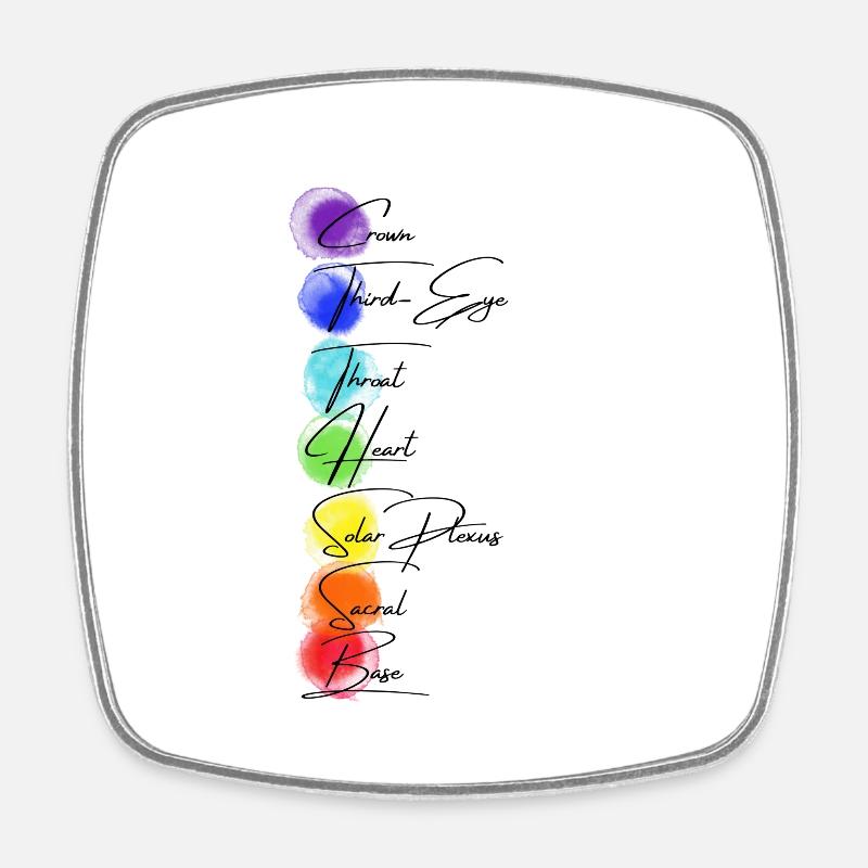 Chakra - Viereckiger Kühlschrankmagnet - Weiß