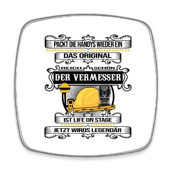 vermesser beruf vermessungstechniker messlatte - Viereckiger Kühlschrankmagnet - Weiß - Vorne