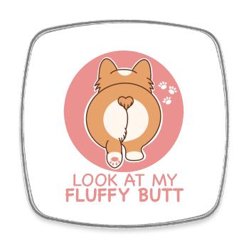 Corgi butt - Magnet carré - blanc - Devant