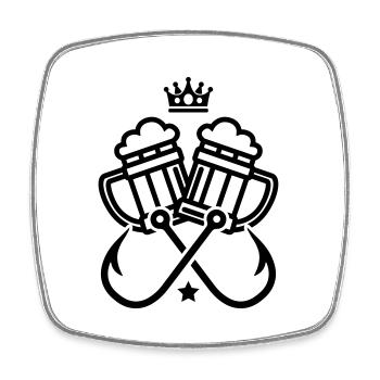 angelhaken fishing bier - Viereckiger Kühlschrankmagnet - Weiß - Vorne