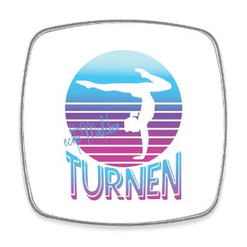 Echte Mädchen Turnen - Viereckiger Kühlschrankmagnet - Weiß - Vorne