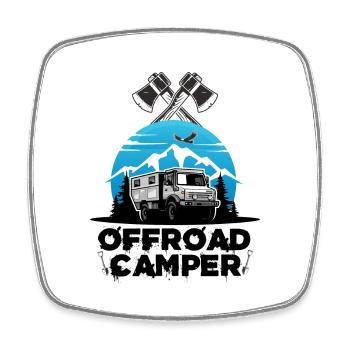 Offroad Camper camping Motorhome Motorhome WoMo - Square fridge magnet - white - Front