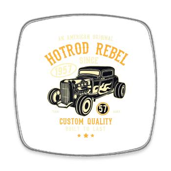 An American original Hotrod Rebel Hot Rod - Square fridge magnet - white - Front