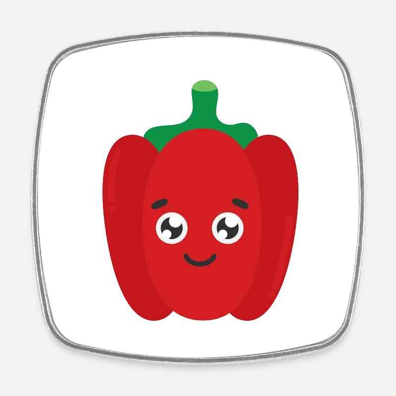 Red peppers - Square fridge magnet - white