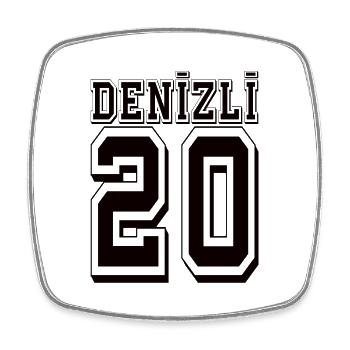 Denizli 20 - Viereckiger Kühlschrankmagnet - Weiß - Vorne